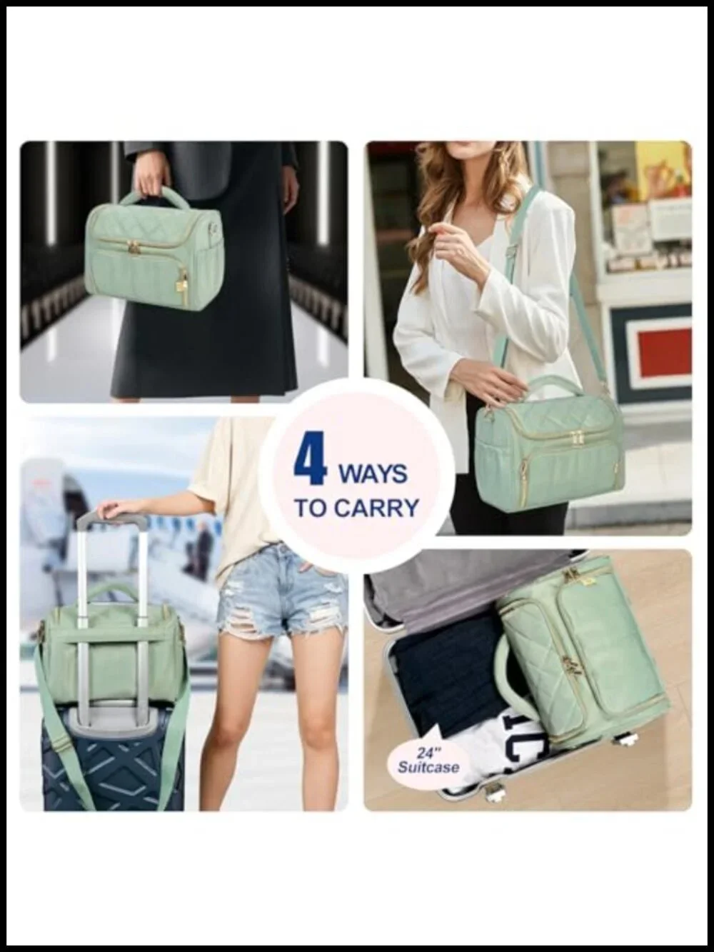 Large Waterproof Toiletry Bag with Handle and Shoulder Strap